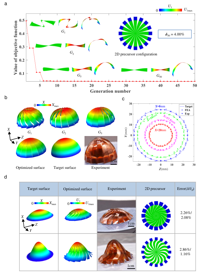 图2:中心对称3D表面逆向设计的结果。